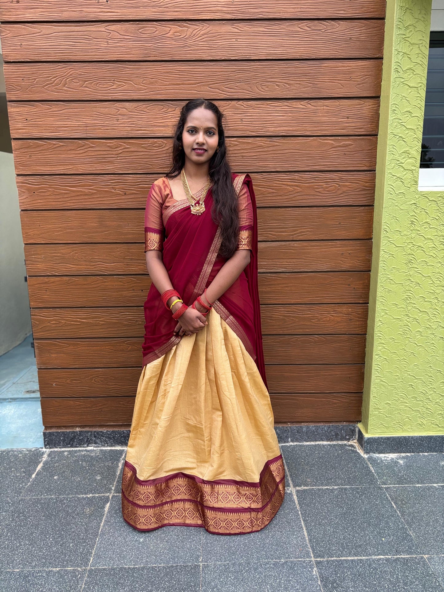 Traditional Lehenga set - stitched lehenga set with unstitched blouse piece