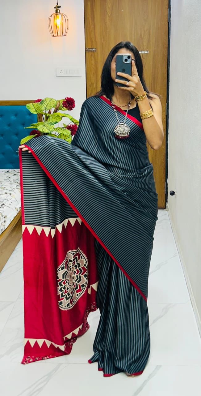 Ajrak Modal saree