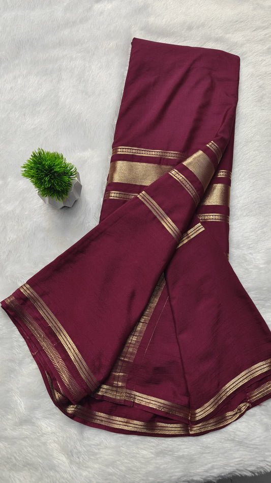 Mysore semi crepe silk saree with bentex border