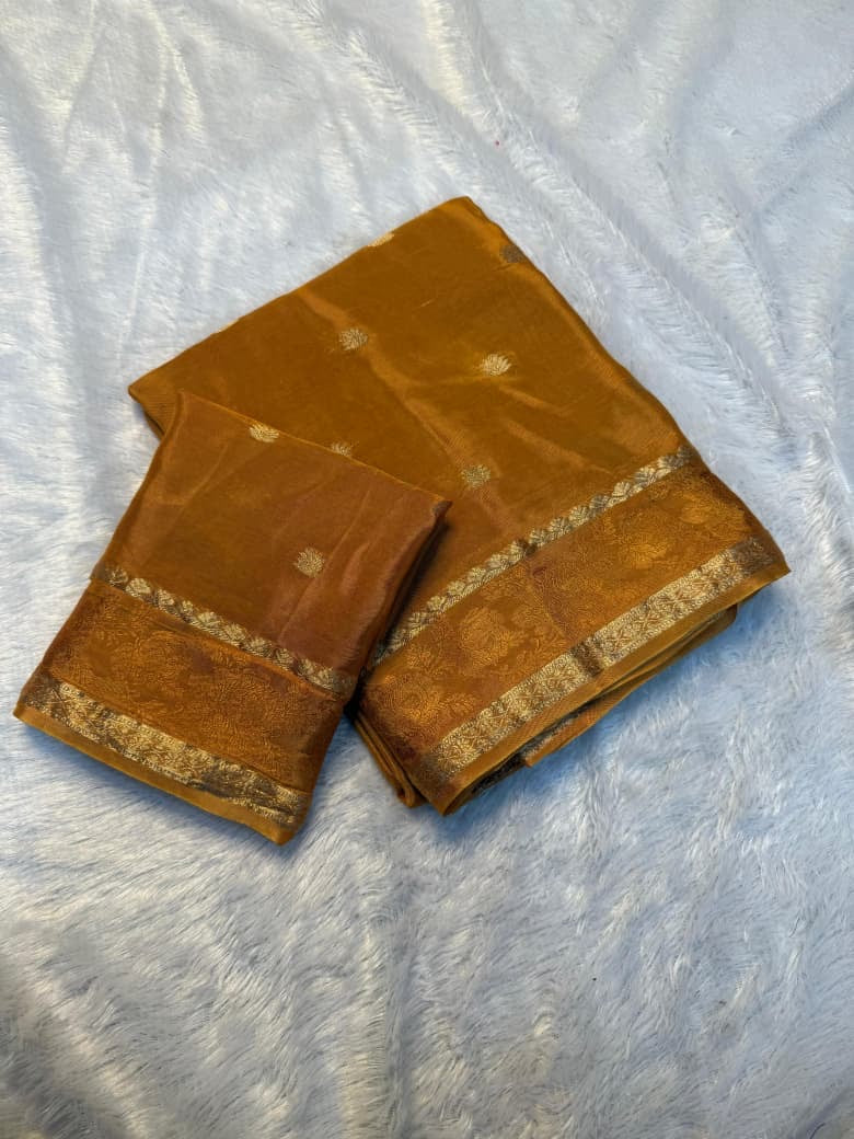 Viscose crepe silk saree