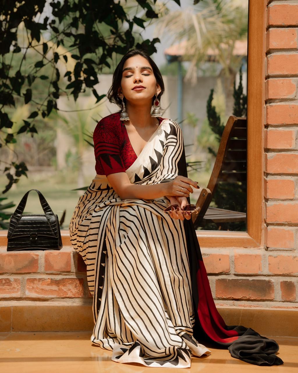 Ajrak Modal saree