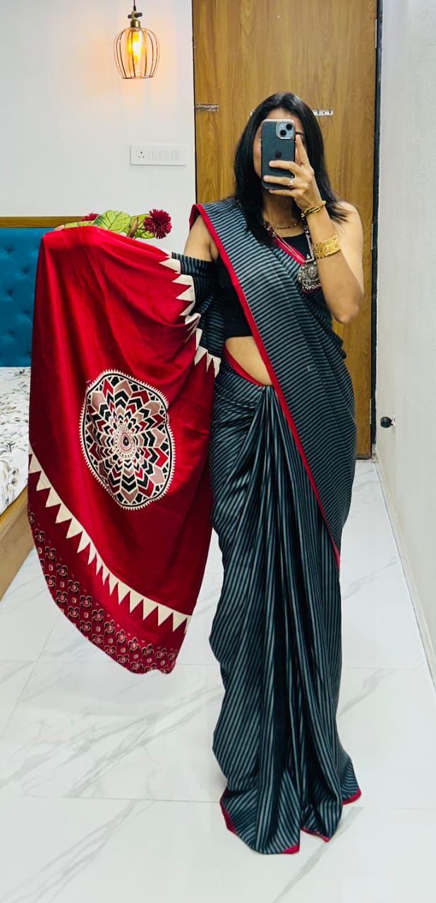 Ajrak Modal saree