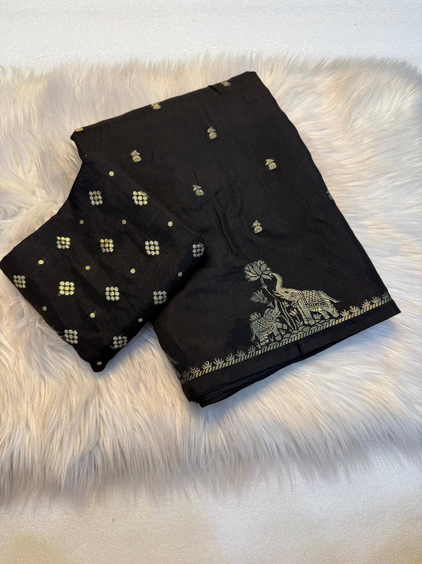 Viscous crepe banarasi semi silk saree