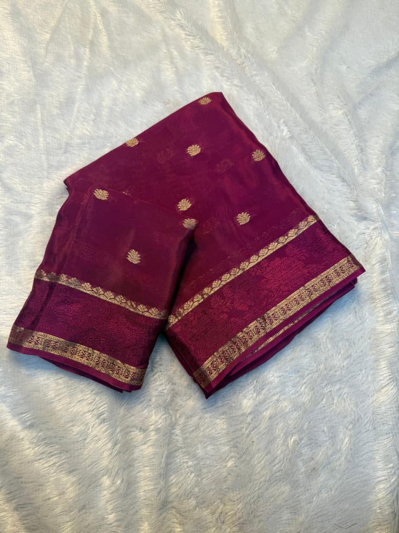 Viscose crepe silk saree