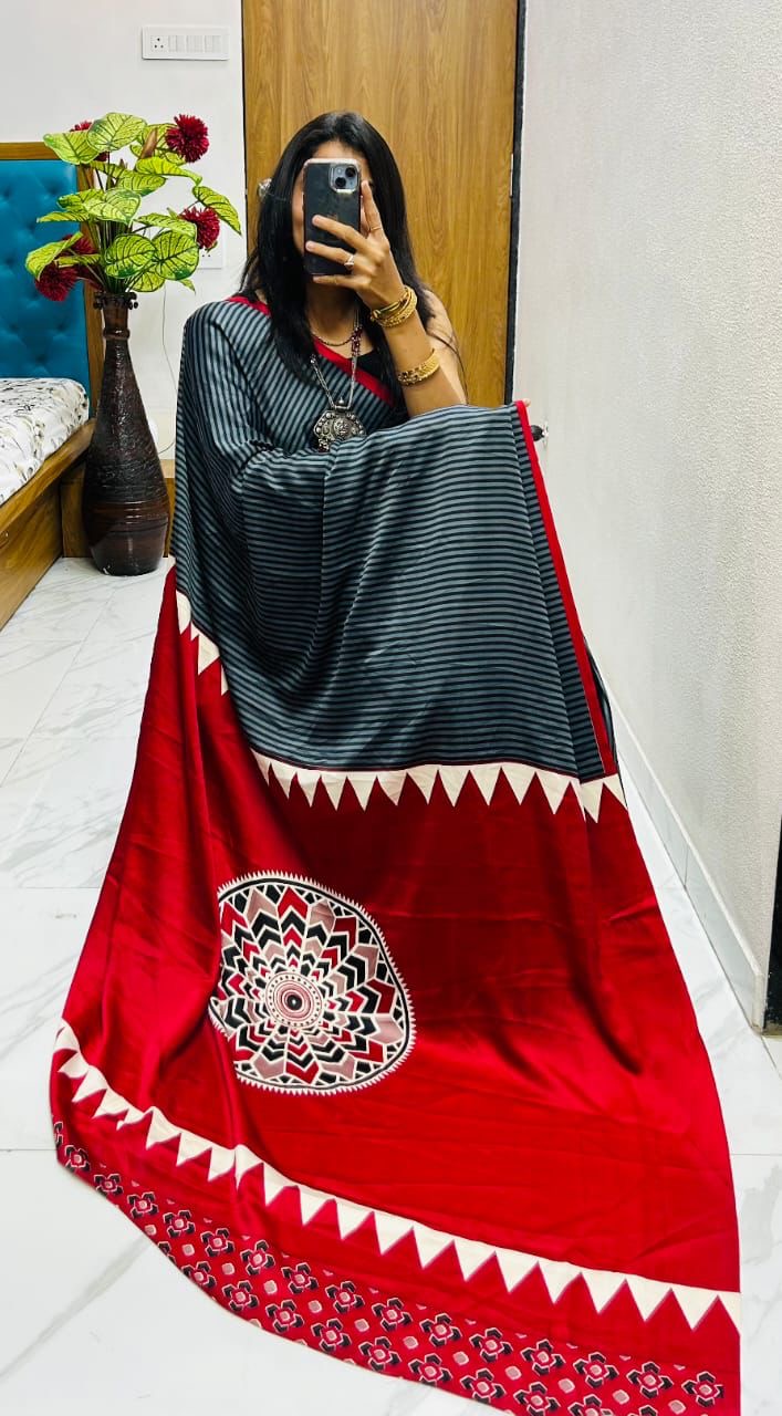 Ajrak Modal saree