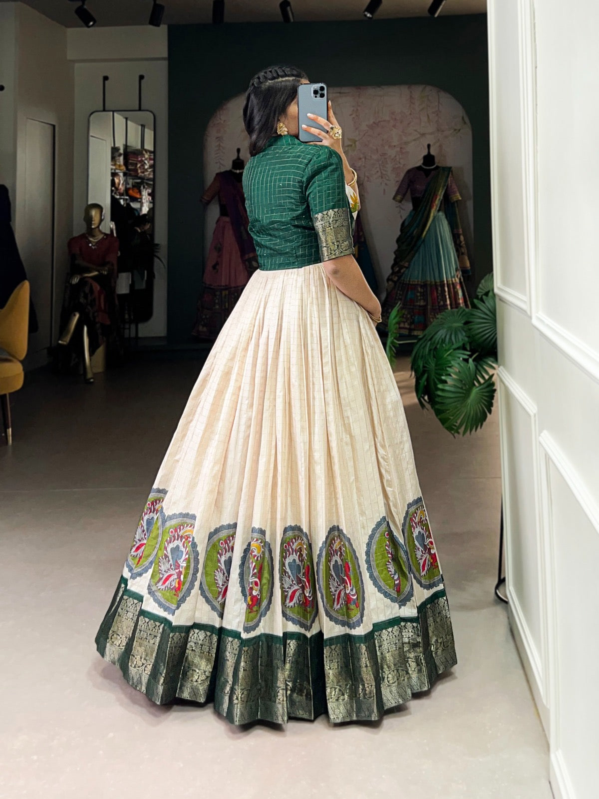 Traditional silk gown set - fully stitched