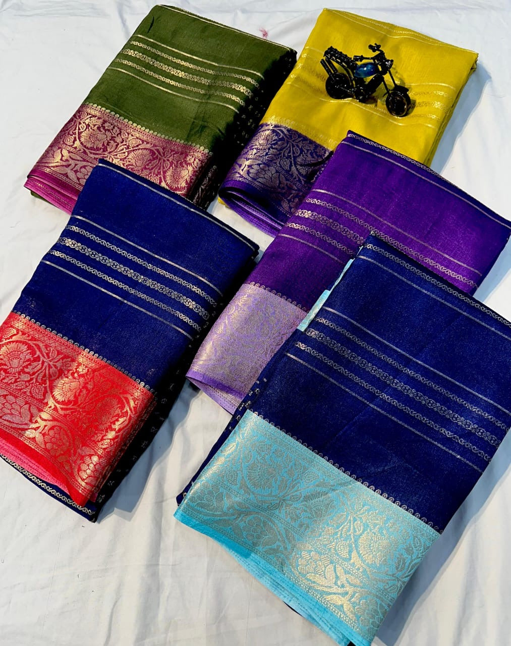 Dola silk saree with contrast blouse