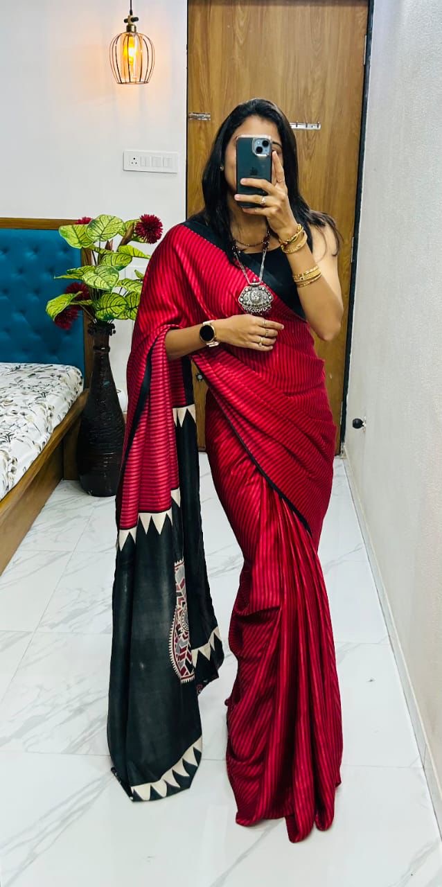 Ajrak Modal saree