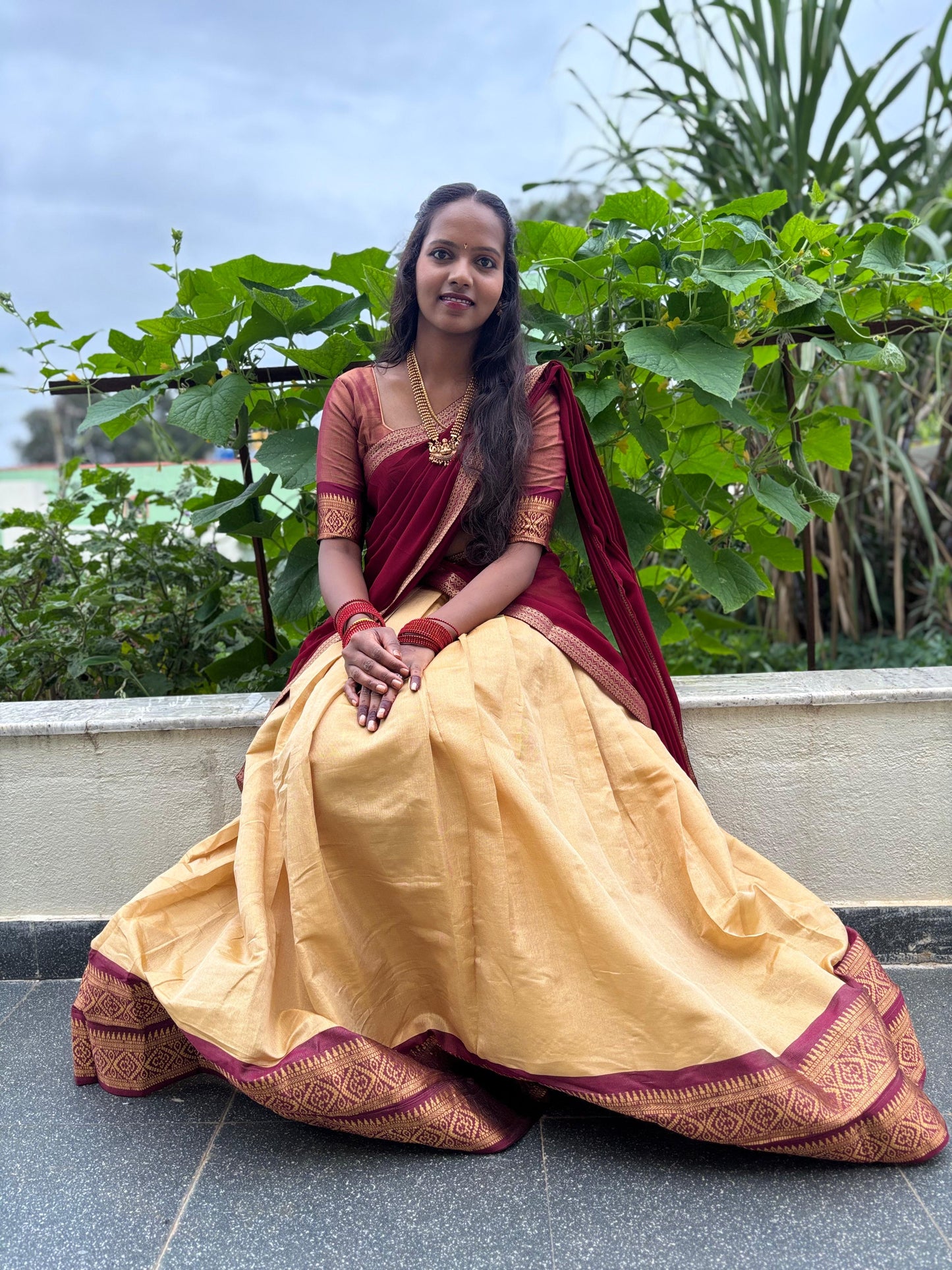 Traditional Lehenga set - stitched lehenga set with unstitched blouse piece