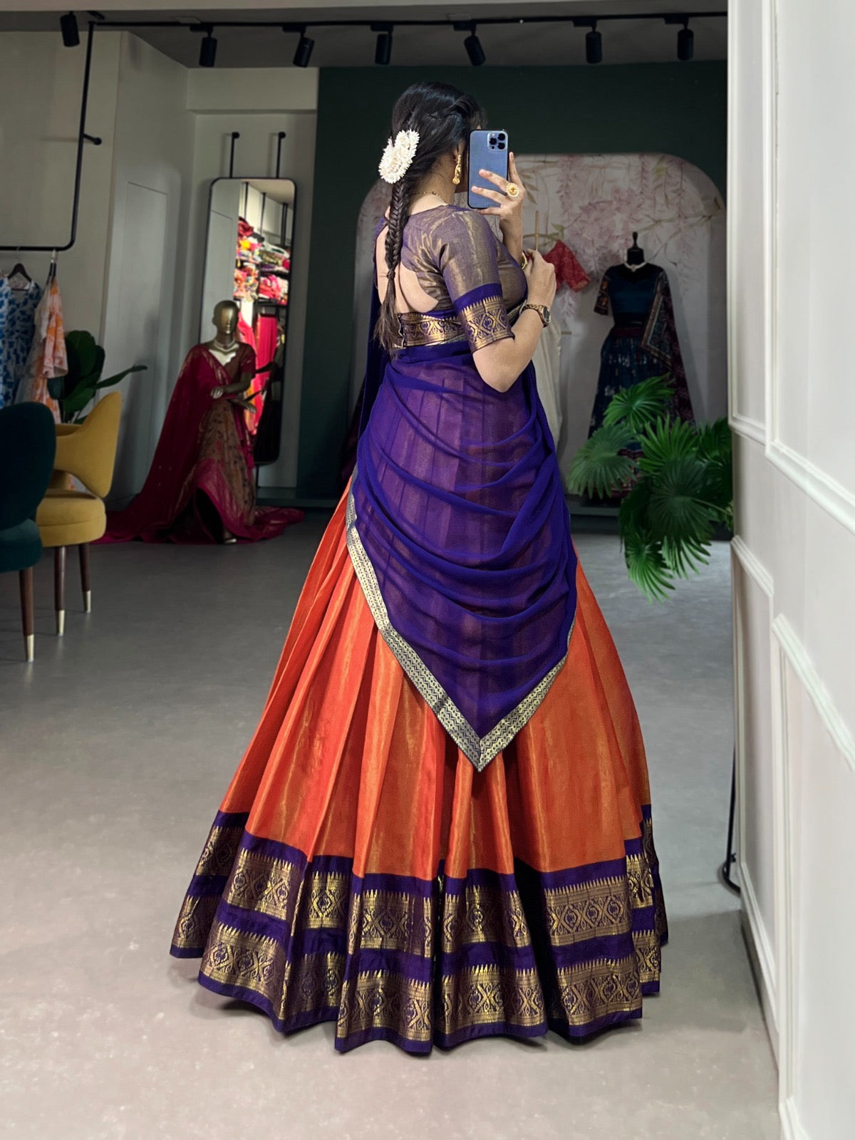 Traditional Lehenga set - stitched lehenga set with unstitched blouse piece
