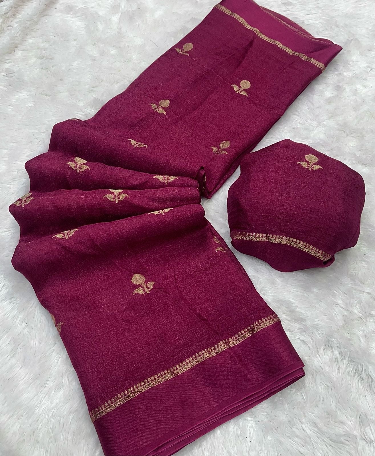 Pure soft Viscose Khadi silk saree