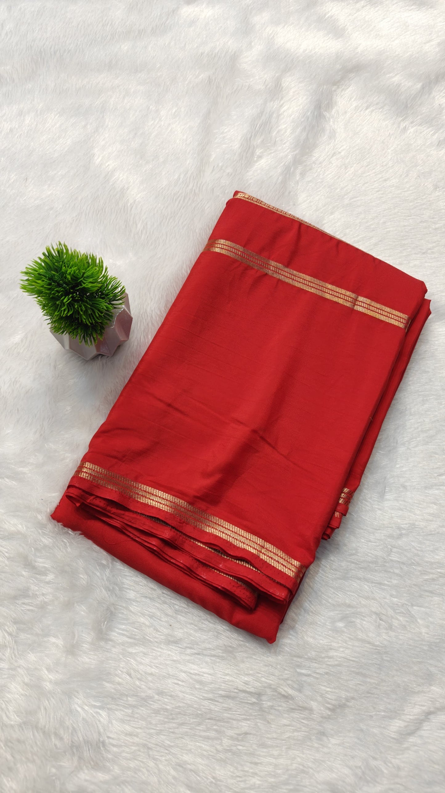 Mysore semi crepe silk saree with bentex border