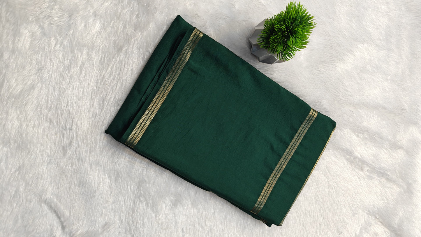 Mysore semi crepe silk saree with bentex border