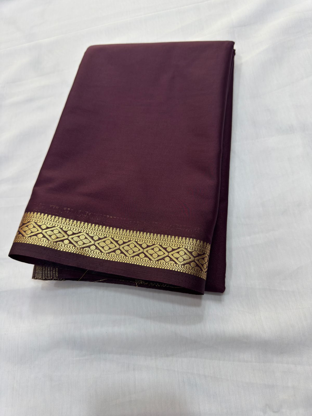 Mysore crepe silk saree with contrast blouse