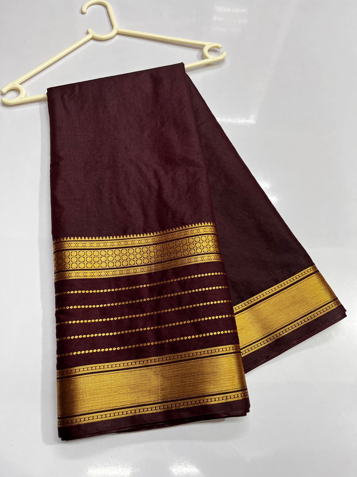 Soft silk saree with golden border