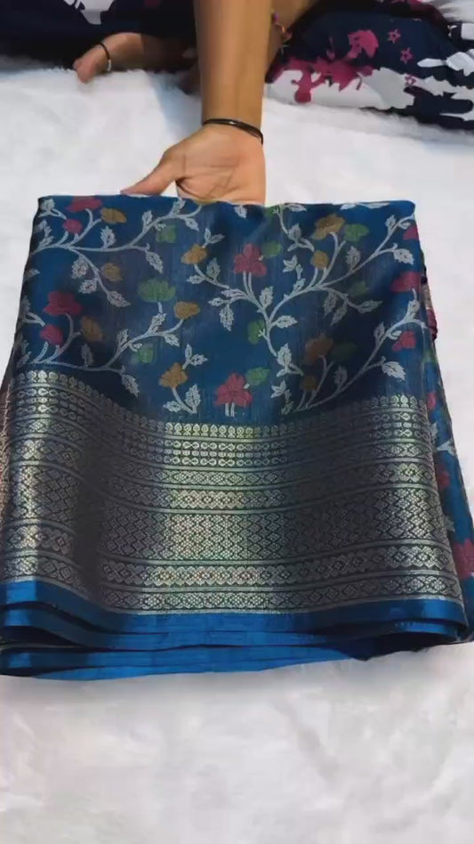 Dola silk saree with self blouse