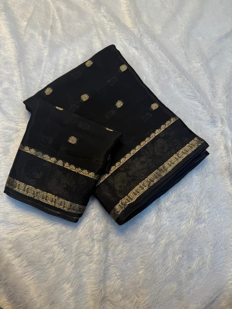 Viscose crepe silk saree