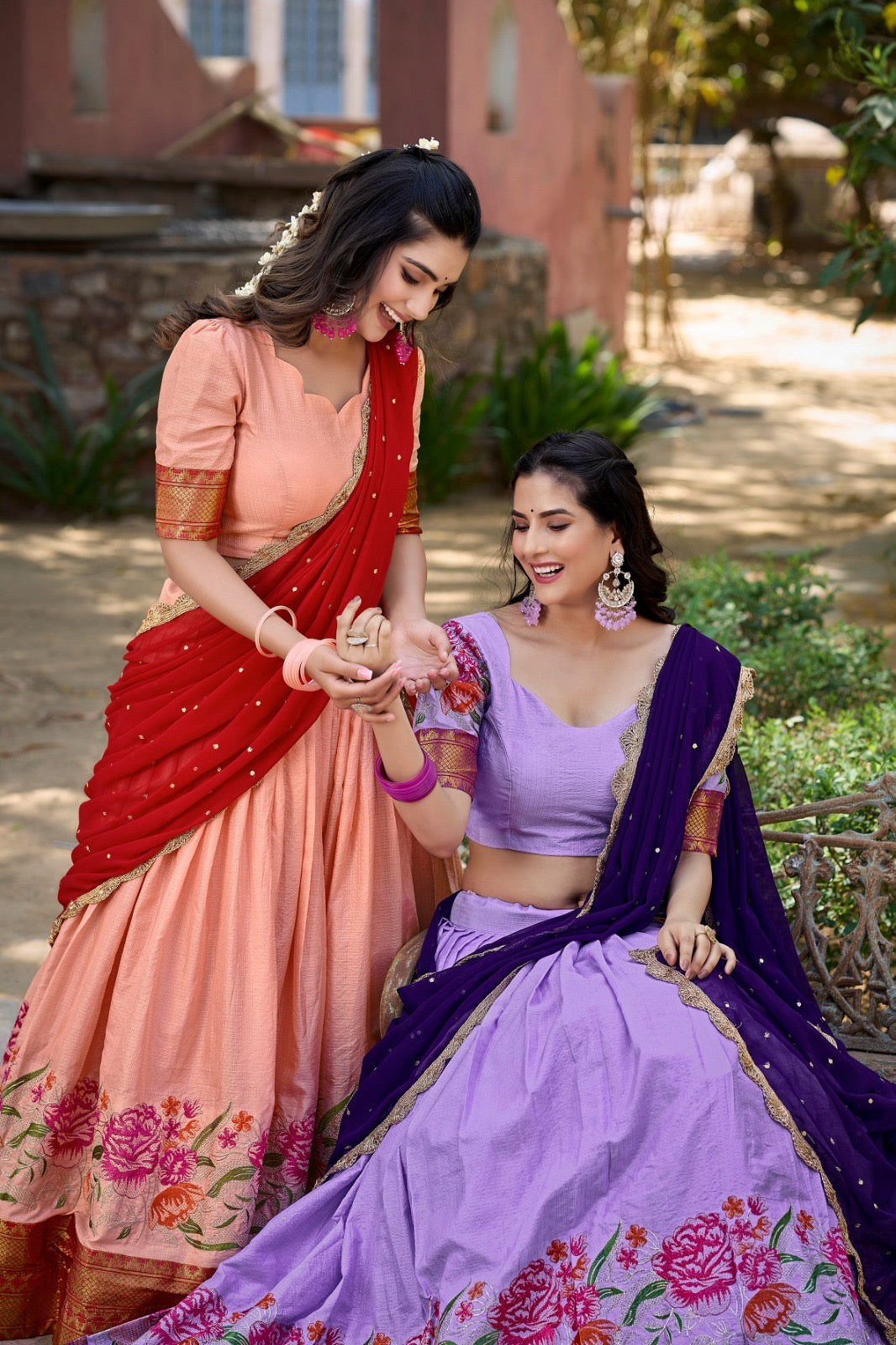 Cotton silk lehenga set