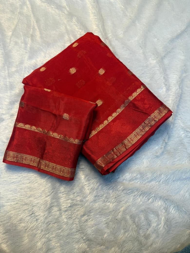 Viscose crepe silk saree