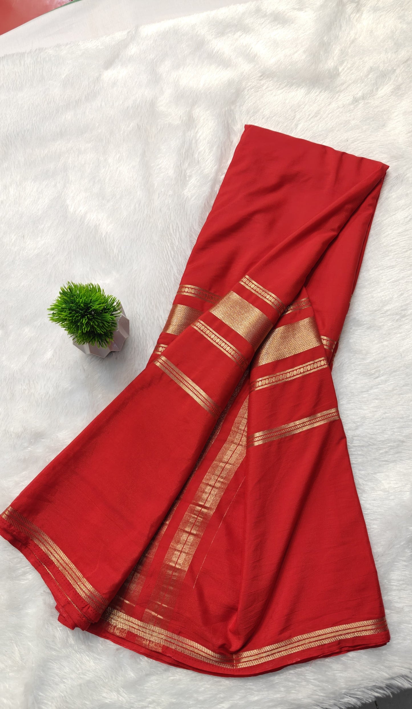 Mysore semi crepe silk saree with bentex border