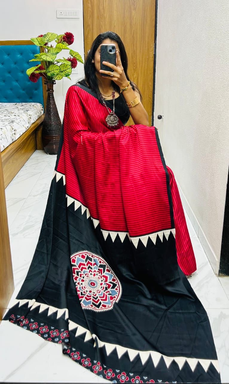 Ajrak Modal saree
