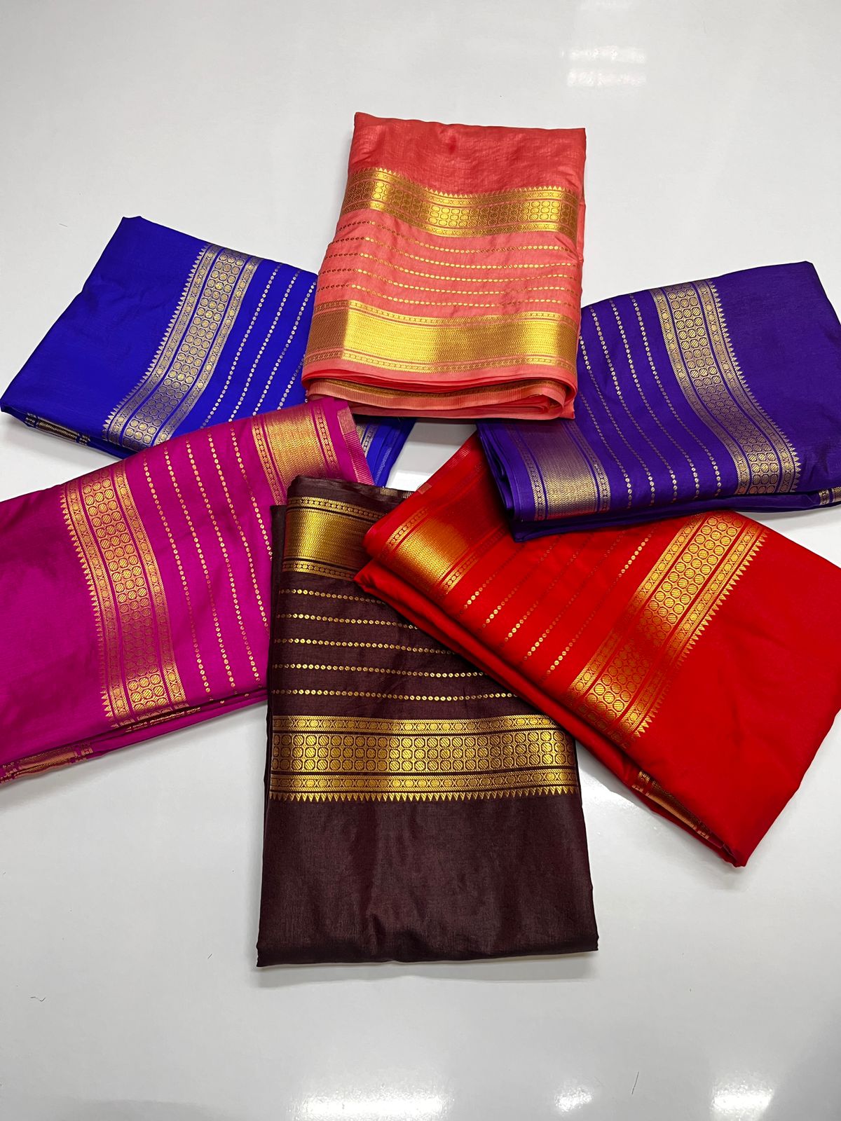 Soft silk saree with golden border
